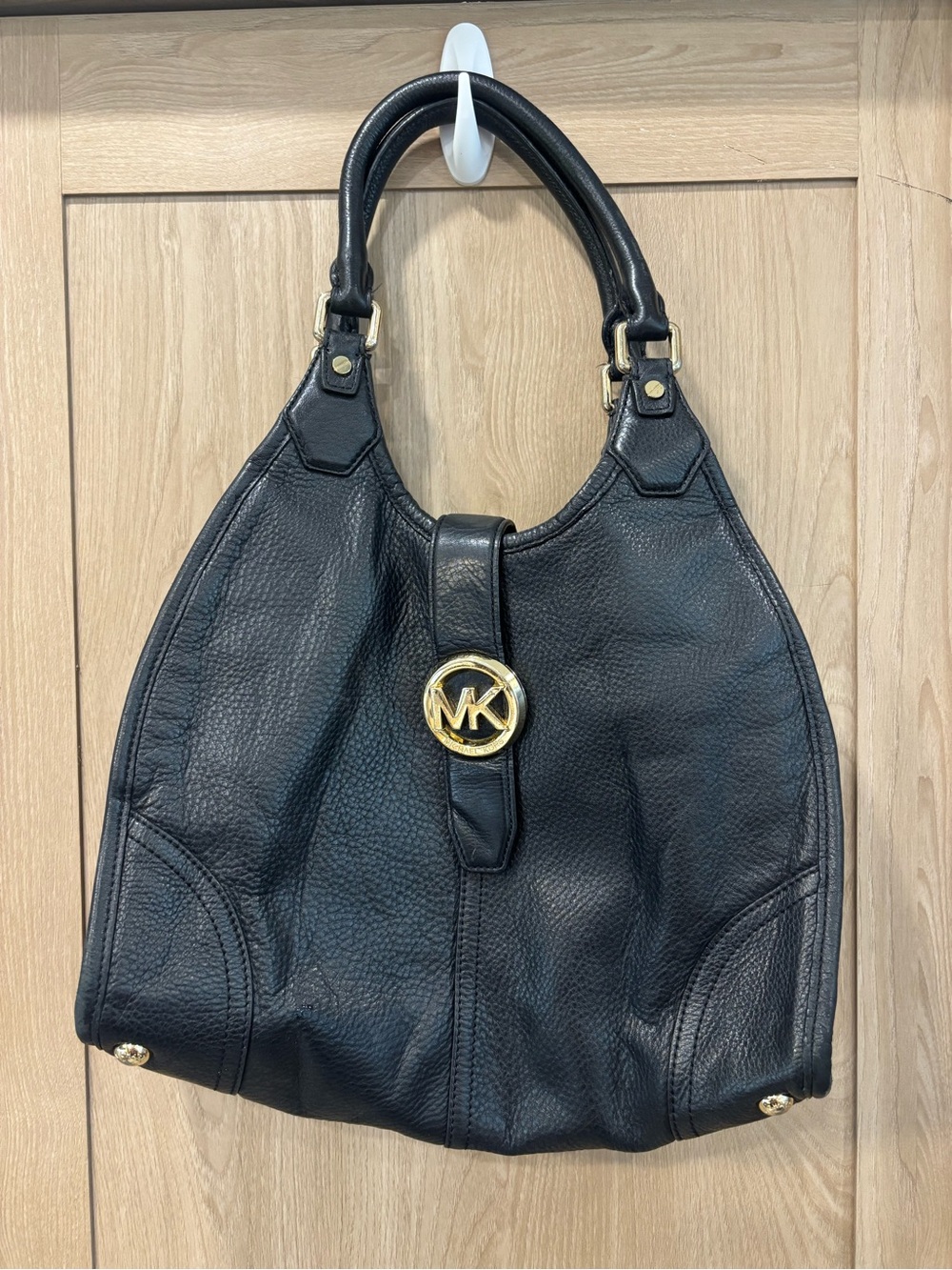 Michael Kors Black Leather Shoulder Bag Purse